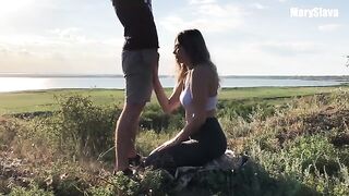 Girl is training outdoors and gets fucked by a guy with Molly Pills