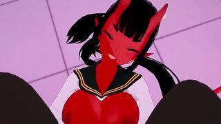 A succubus seduces the player in a sensual POV scene