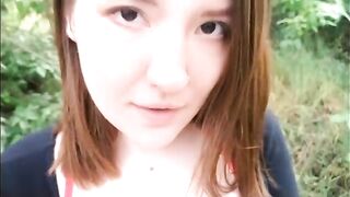 Asian girl gets fucked outdoors by the first comer in a new city