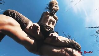 Petite teen Mia Bandini gets her pussy smashed outdoors in steamy action