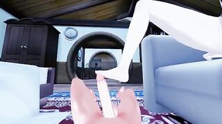 Lumine gives you a foot job in this Genshin Impact Feet Hentai scene