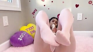 Violet Myers, the real-life hentai girl, indulges in a sensual Valentine's Day solo session