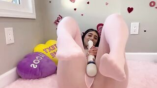 Violet Myers, the real-life hentai girl, indulges in a sensual Valentine's Day solo session