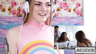 Carly Rae Summers reacts to a rough and wild sex compilation