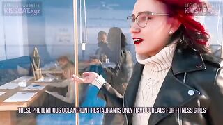Kiss Cat love Breakfast with Sausage - Outdoor sex with Russian student after pickup for cash