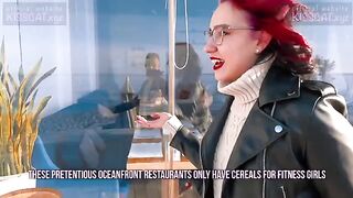 Kiss Cat love Breakfast with Sausage - Outdoor sex with Russian student after pickup for cash