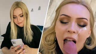 A beautiful neighbor came to visit and offered a blowjob