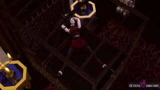Ada Wong captured by a zombie police officer and submitted to extreme measures
