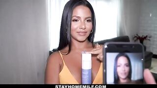 Hot Latina MILF Rose Monroe lets her stepson take naked pics for Onlyfans
