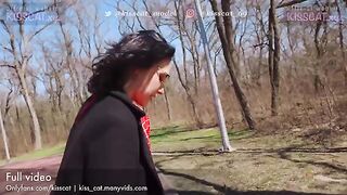 A walk in Nature ended up in a real outdoors fuck