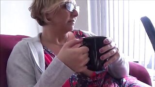 The step mom welcomes her step son home with open arms