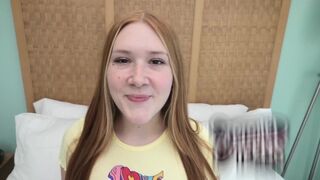 Redhead teenage slut with freckles and ginger bush gets fucked hard