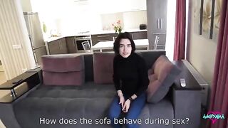 A girl realtor cheats on her husband with a client and gets cum inside her pussy