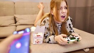 She came from her knees after being with Lovense, then they fucked her mouth Kisankanna