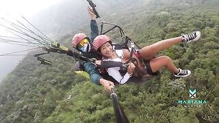 Paragliding with a sexy woman who squirts like Mariana Martix