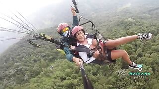 Paragliding with a sexy woman who squirts like Mariana Martix