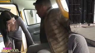 A huge black cock for the big natural boobs of Sofia Lee in the Female Fake Taxi