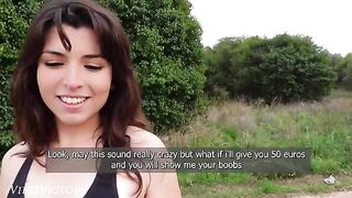 A cute girl was running and a guy made a risky bet on her
