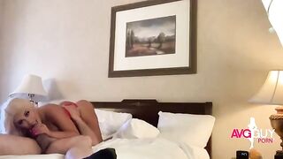 Brandi Bae, the hot blond PAWG, fucks her fan and gets cum on her perfect booty