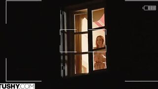 Scarlett’s first anal experience with a hot brunette
