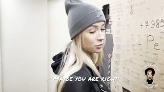 A sexy blonde was caught in a steamy moment with her neighbor while her husband watched