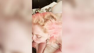 A girl gave her husband a blowjob and received a lot of sperm