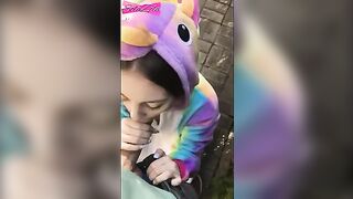 A girl ran to a stranger and got fucked on the street - SolaZola