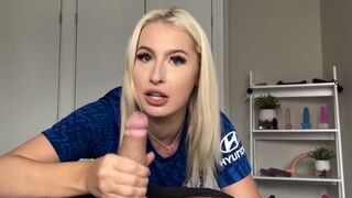 Petite blonde gets her pussy smashed in doggy after winning the trophy