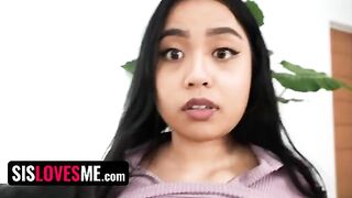 The lucky stepbrother fucked his stepsis to keep her secrets