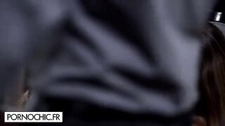 Submissive beauty Claire Castel caught in an intense group encounter with Lana Rhoades