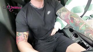 My slutty wife deepthroated my cock while driving, risking it all in public!