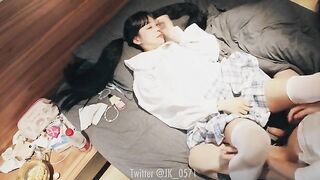 A handsome man did a passionate sex with his gorgeous JK cosplay girlfriend