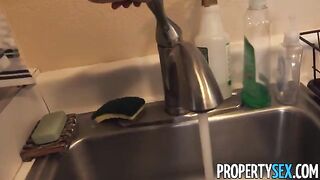 Exotic chick fucks her new landlord in a steamy PropertySex scene
