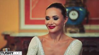 Stunning model Venera gets her ass gapped by TUSHY in an intense DP scene