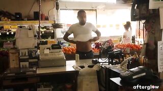 A pregnant woman has a passionate sex session with her boyfriend in public