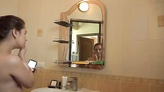 Mature blonde with big tits masturbates to orgasm with a toy