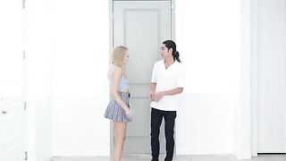 Skinny blonde Madison Summers has a passionate kitchen encounter
