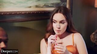 Sexy brunette Freya knows how to get her man's full attention completely