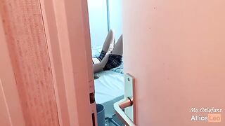 I spy on my stepsister as she rubs herself and I offer her my cock