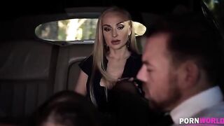 The driver got fucked by Angelina Brill and Kayla Green in a steamy encounter