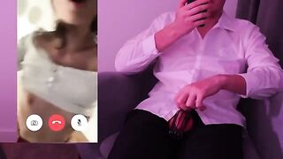 A guy broke off his cock while fucking a hotwife on a video call