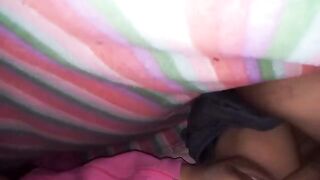 Amateur couple fucked under the sheets with big ass