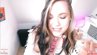 Three girls having fun with two Tantaly sex dolls