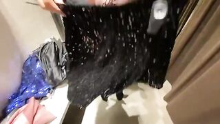 Fitting room try-on ends with a hot, cum-filled finish on her tits