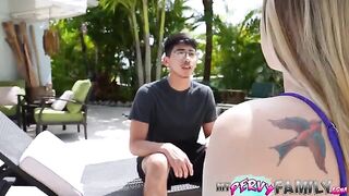 Pervert guy fucked his stepsister and she swallowed the cum