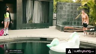 The busty girl Savannah Sixx cheats on her BF with the skater Gia Derza