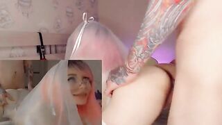 The bride got fucked by the best man and got cum on her ahegao face