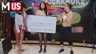 Eliza Ibarra got her pussy soaked with cum in a wild Jerkaoke game