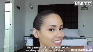 Skinny brunette Andreina De Luxe shakes big ass on a big cock
