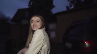 French babe agreed to pose on the street for a handsome reward